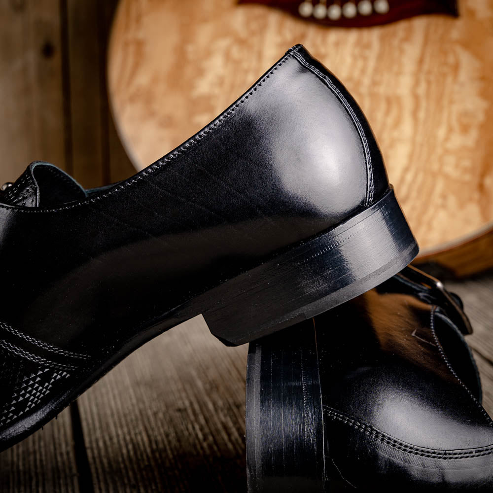 Calzoleria Toscana Z315 Parma Calfskin Monkstrap Shoes Black