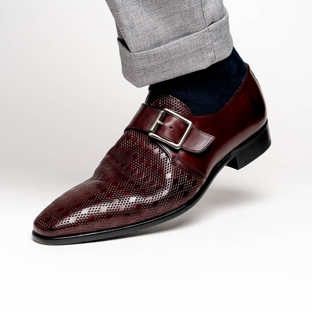 Calzoleria Toscana Z315 Parma Calfskin Monkstrap Shoes Burgundy