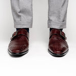 Calzoleria Toscana Z315 Parma Calfskin Monkstrap Shoes Burgundy
