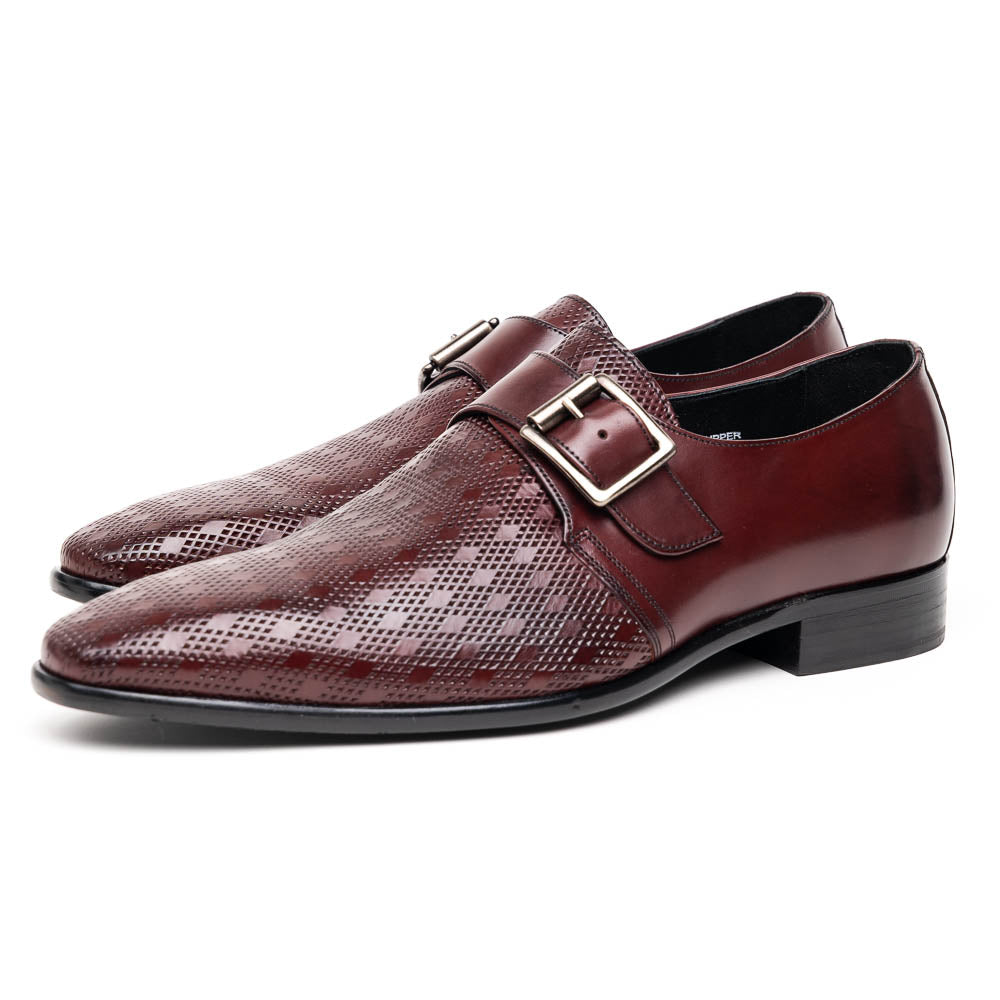Calzoleria Toscana Z315 Parma Calfskin Monkstrap Shoes Burgundy