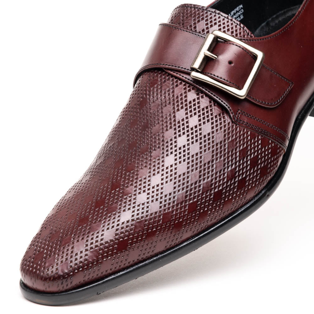 Calzoleria Toscana Z315 Parma Calfskin Monkstrap Shoes Burgundy