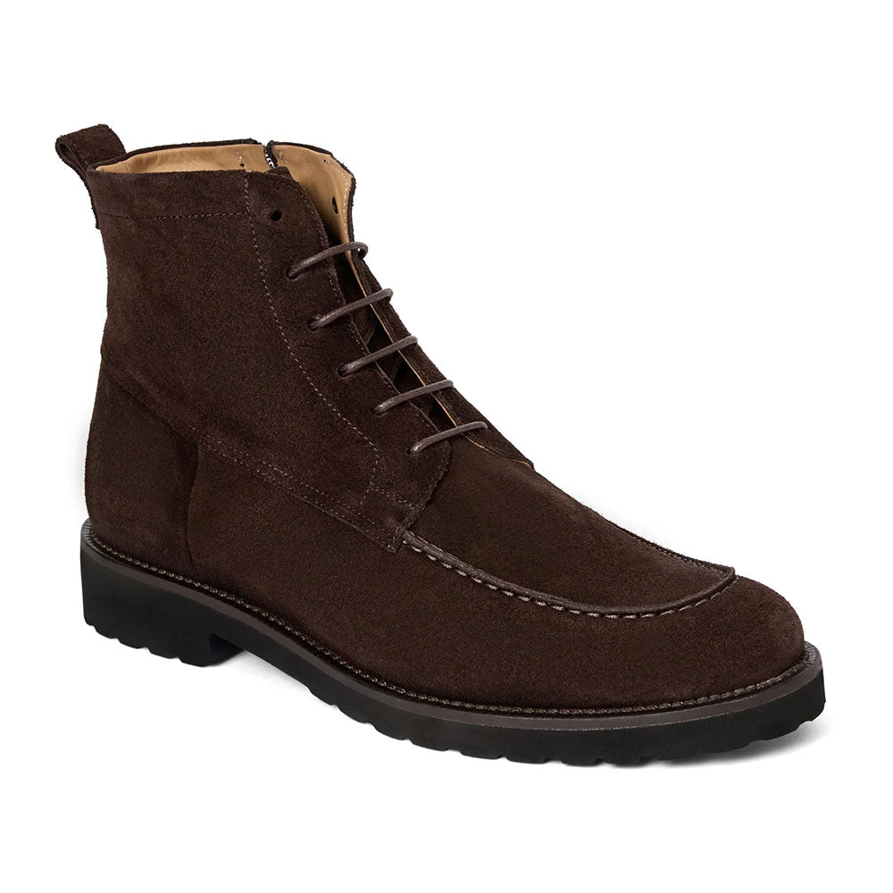 Bruno Magli Zante Italian Suede Lace Up Boot Dark Brown