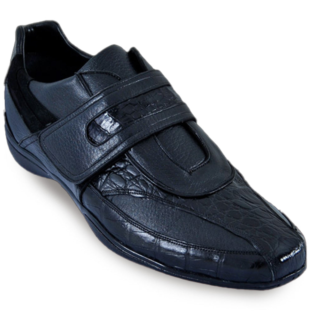 Los Altos Caiman Belly Strap Sneakers Black