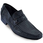 Los Altos Lizard Penny Loafers Black