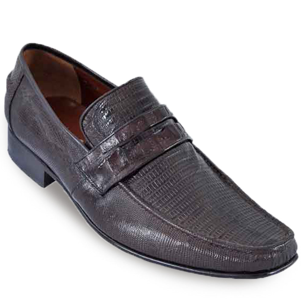 Los Altos Lizard Penny Loafers Brown