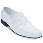 Los Altos Lizard Penny Loafers White