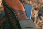 Zelli Riviera Woven Calfskin Tassel Loafers Brown