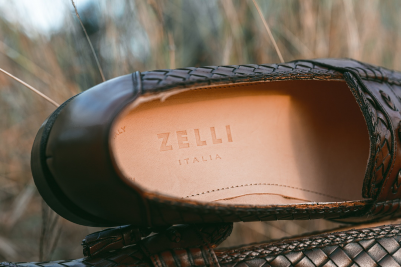 Zelli Riviera Woven Calfskin Tassel Loafers Brown