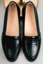Zelli Italian Calf Penny Black Wide