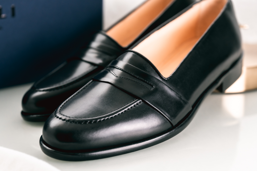 Zelli Italian Calf Penny Black Wide