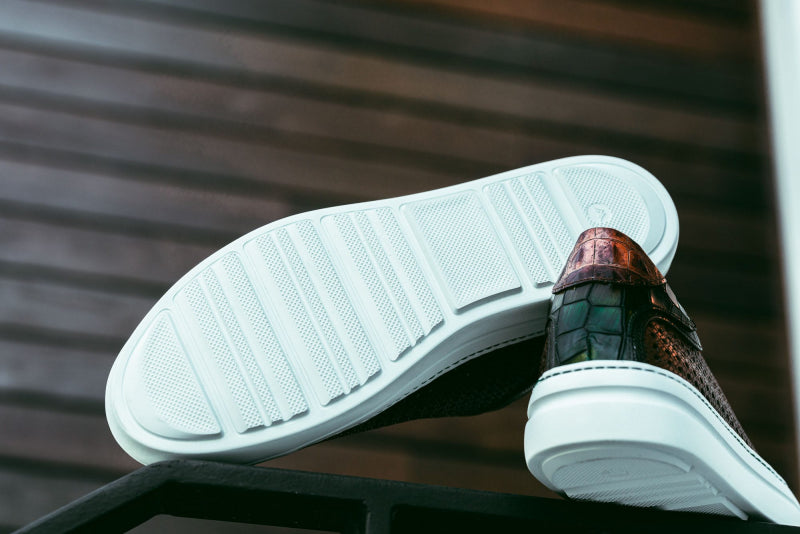 Zelli Vento Woven Sneakers Cognac / Green (65-205-CGN)