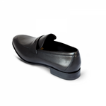 A. Testoni Apron Toe Penny Loafers Black