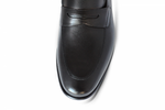 A. Testoni Apron Toe Penny Loafers Black