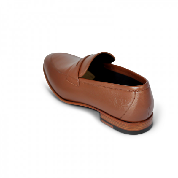 A. Testoni Apron Toe Penny Loafers Caramel