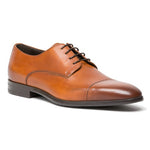 A. Testoni M50004 Cap Toe Derby Shoes Caramel