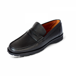 A. Testoni Pebble Grain Loafers Black