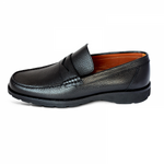 A. Testoni Pebble Grain Loafers Black