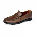 A. Testoni Pebble Grain Loafers Brown