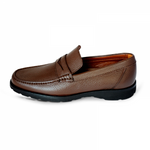A. Testoni Pebble Grain Loafers Brown