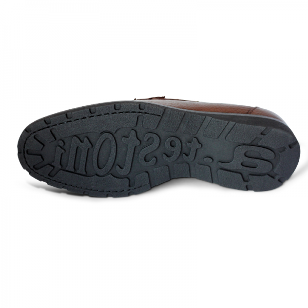 A. Testoni Pebble Grain Loafers Brown