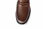 A. Testoni Pebble Grain Loafers Brown