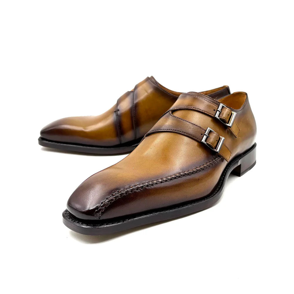 Ugo Vasare Alex Double Monkstrap Shoes Mustard