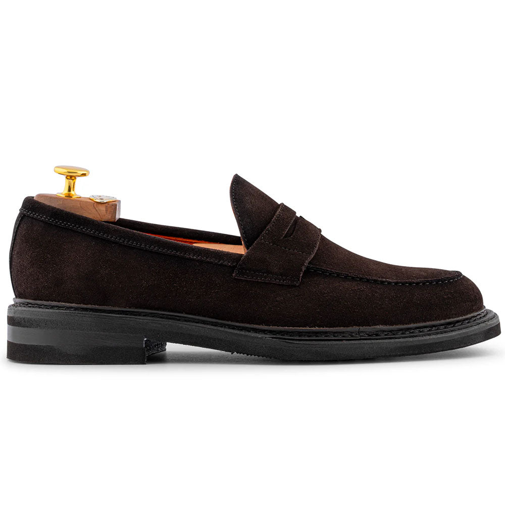 Harris Firenze 1913 Hand-Shaded Suede Moccasin Dark Brown