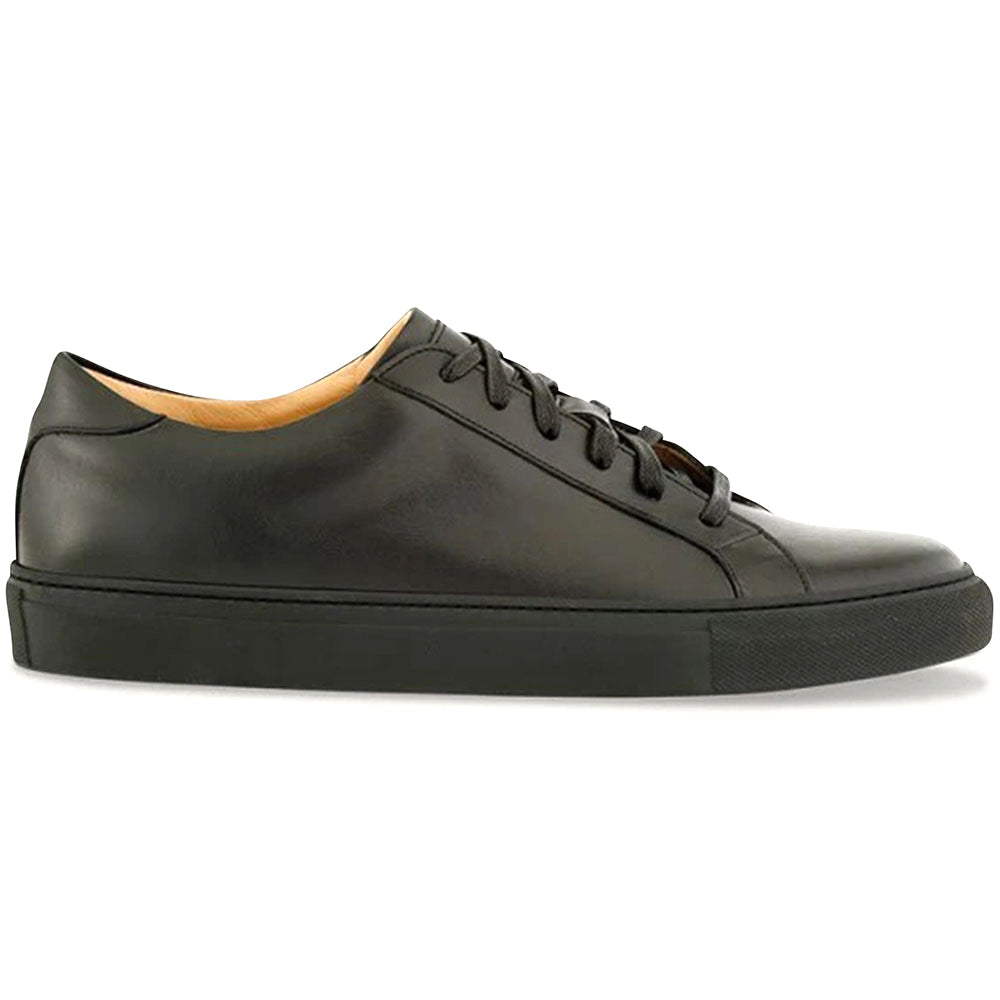 Ace Marks Duke Dress Sneakers In Black With Black Outsole