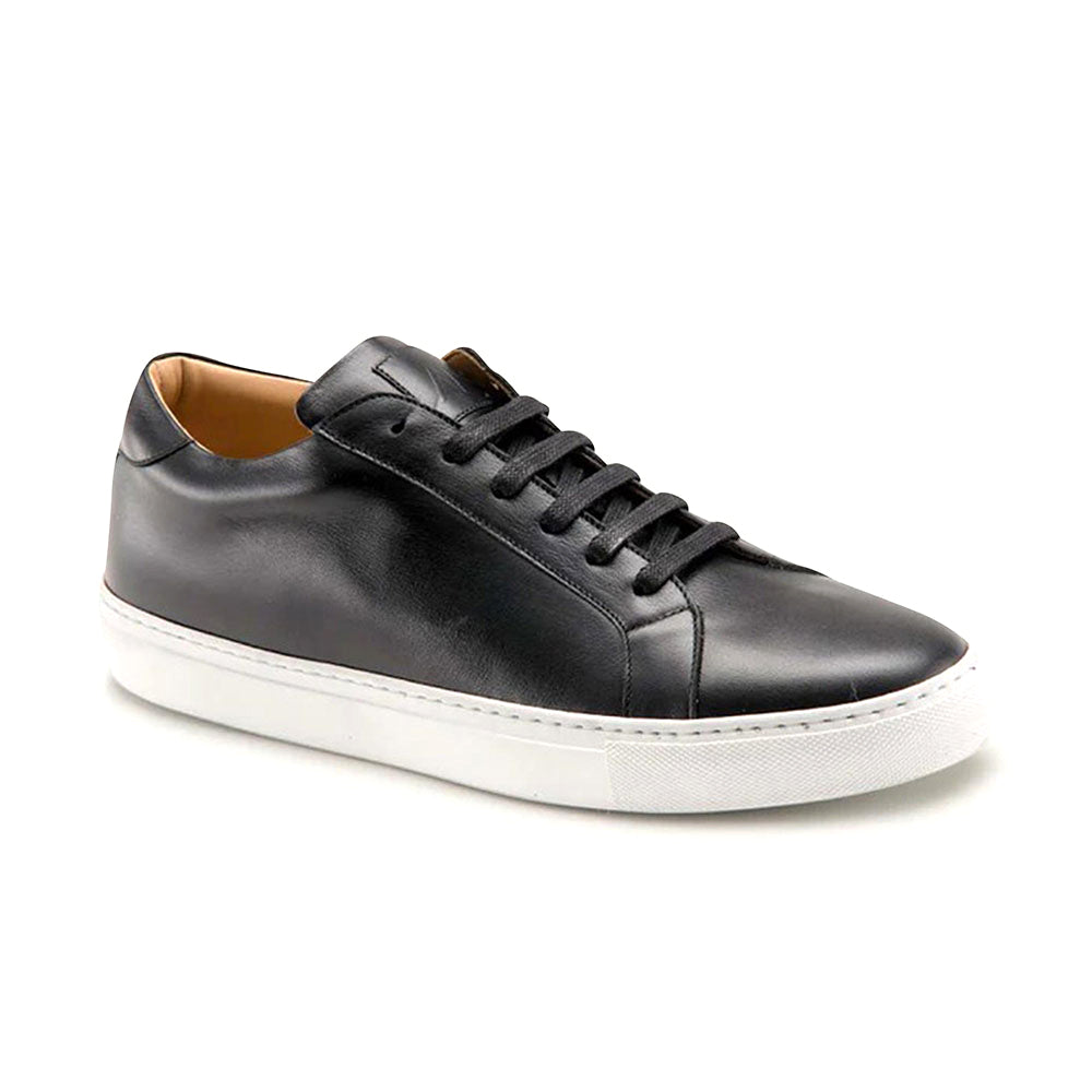 Ace Marks Duke Dress Sneakers In Black With White Outsole