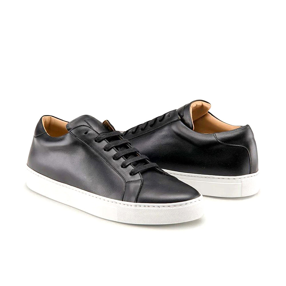 Ace Marks Duke Dress Sneakers In Black With White Outsole