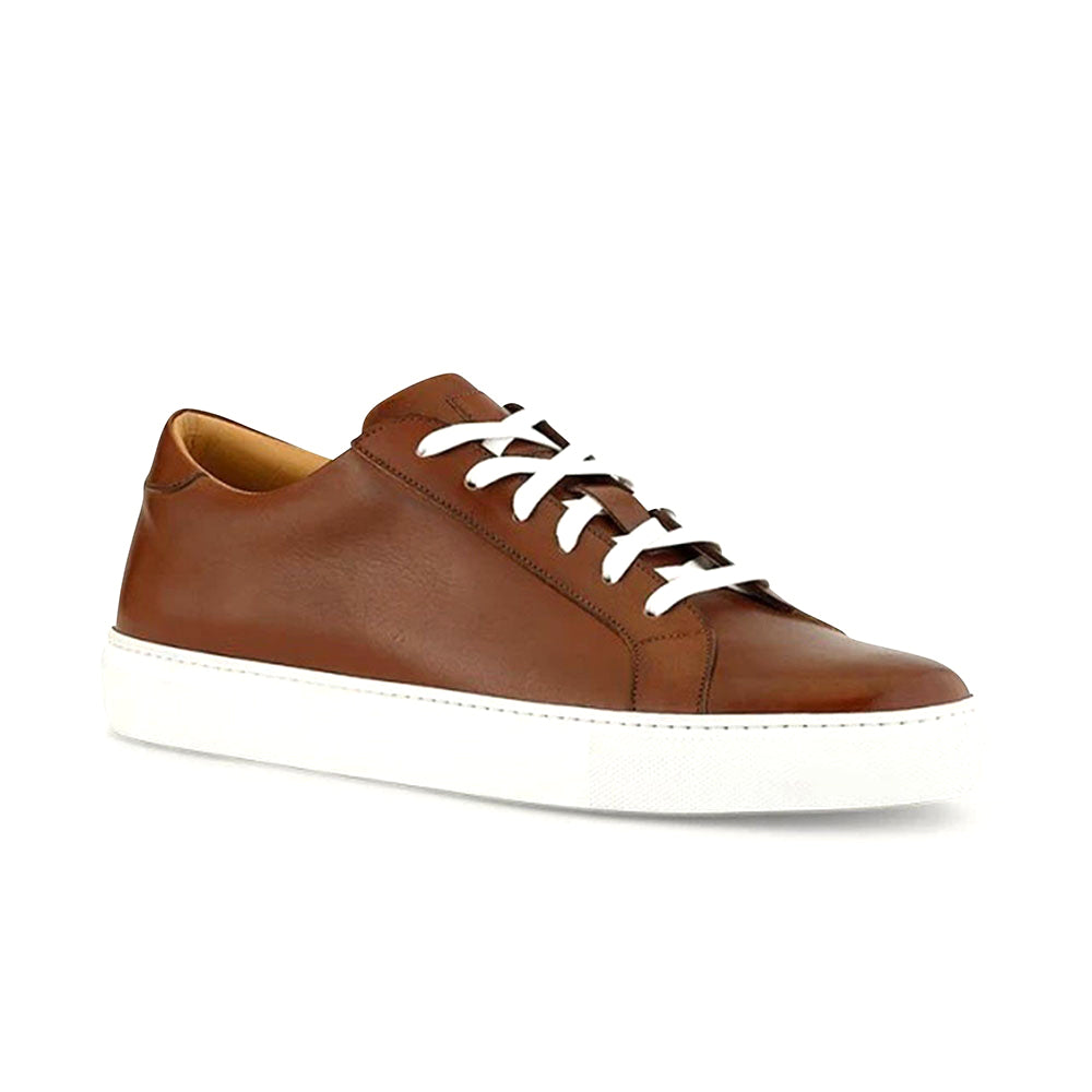 Ace Marks Duke Dress Sneakers In Brown With White Outsole