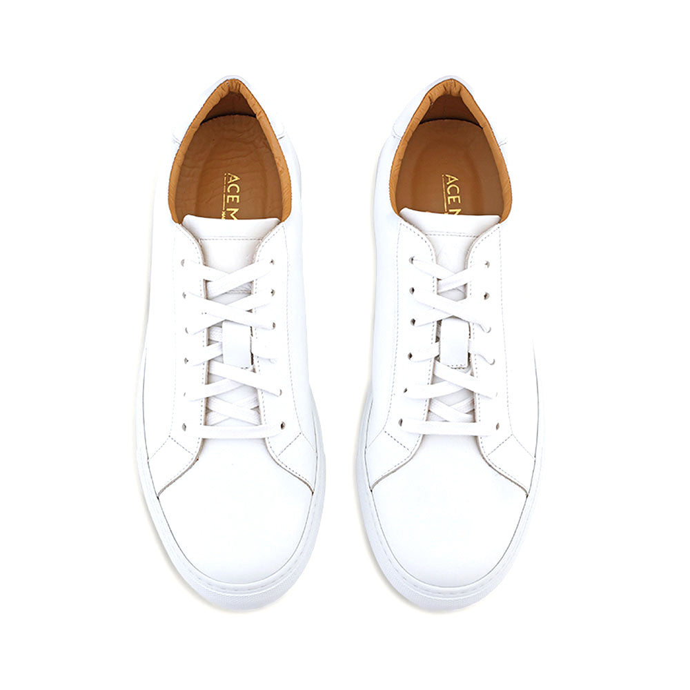 Ace Marks Duke Dress Sneakers In White