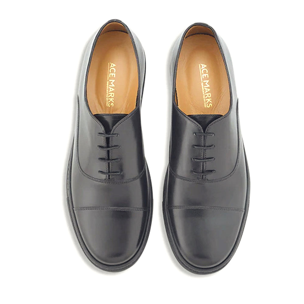 Ace Marks Filipo Cap Toe Oxford Sneaker In Black Antique
