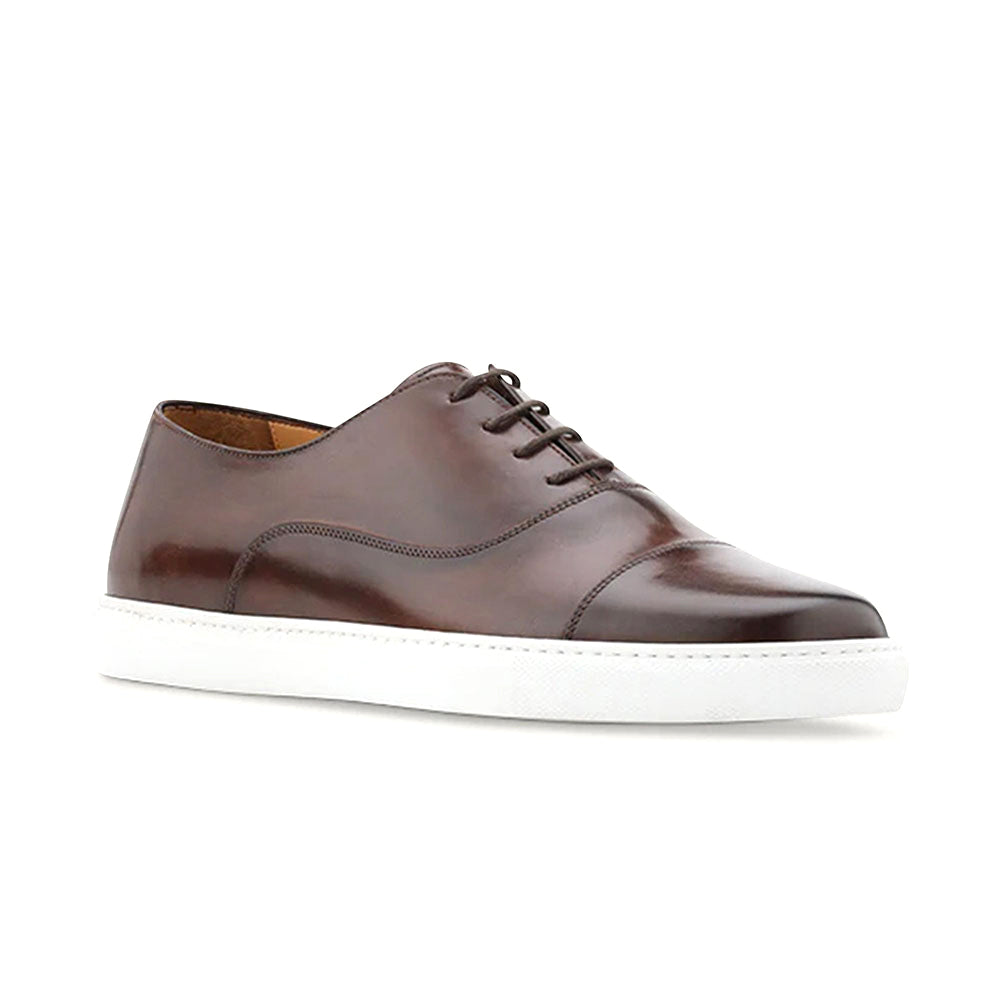 Ace Marks Filipo Cap Toe Oxford Sneaker In Brown Antique