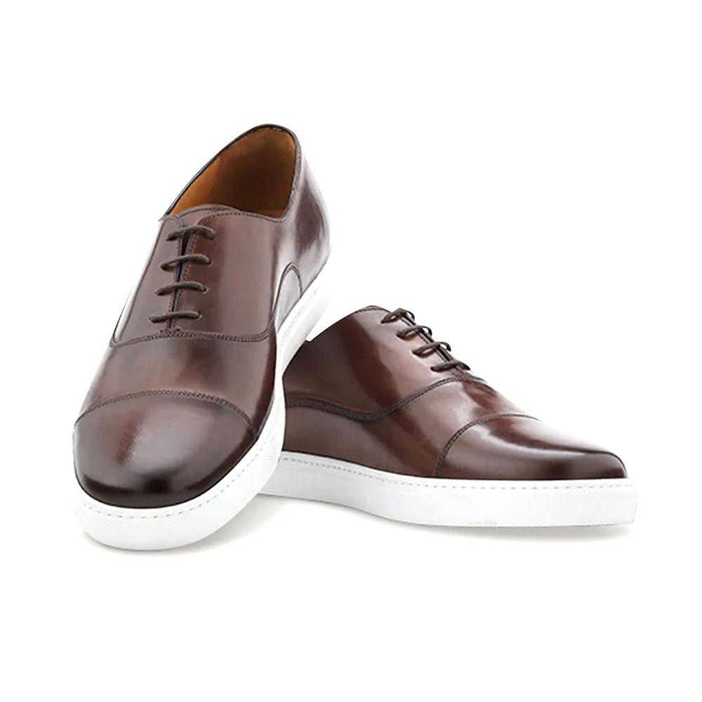 Ace Marks Filipo Cap Toe Oxford Sneaker In Brown Antique