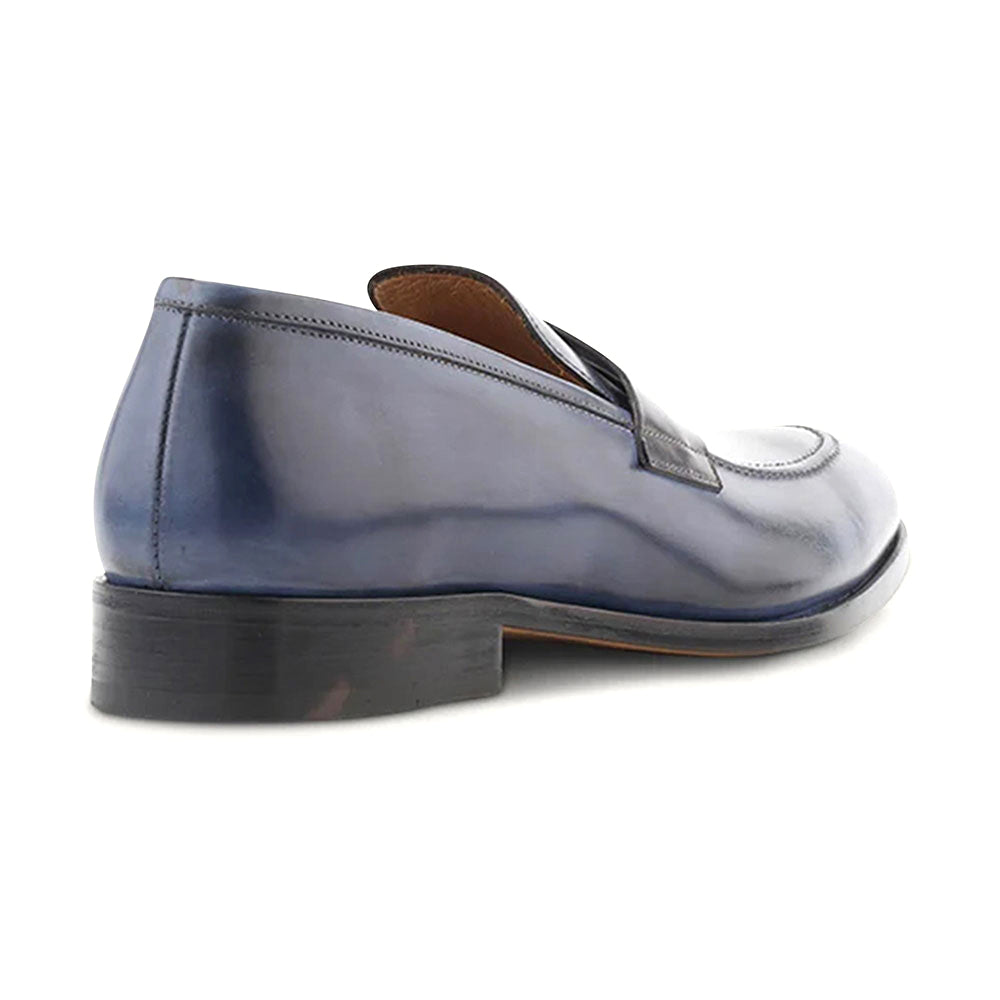 Ace Marks Greg Penny Loafer Avio Antique & Black Leather