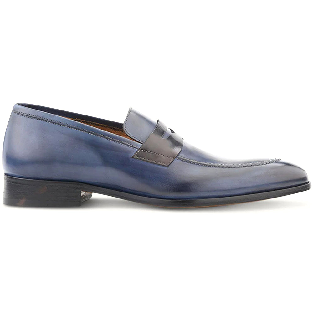 Ace Marks Greg Penny Loafer Avio Antique & Black Leather