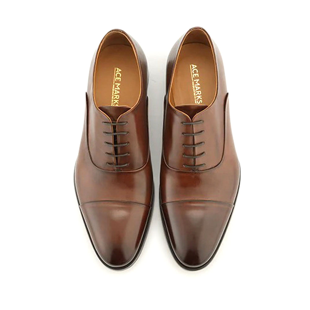 Ace Marks Griffin Cap Toe Oxford Brown Antique
