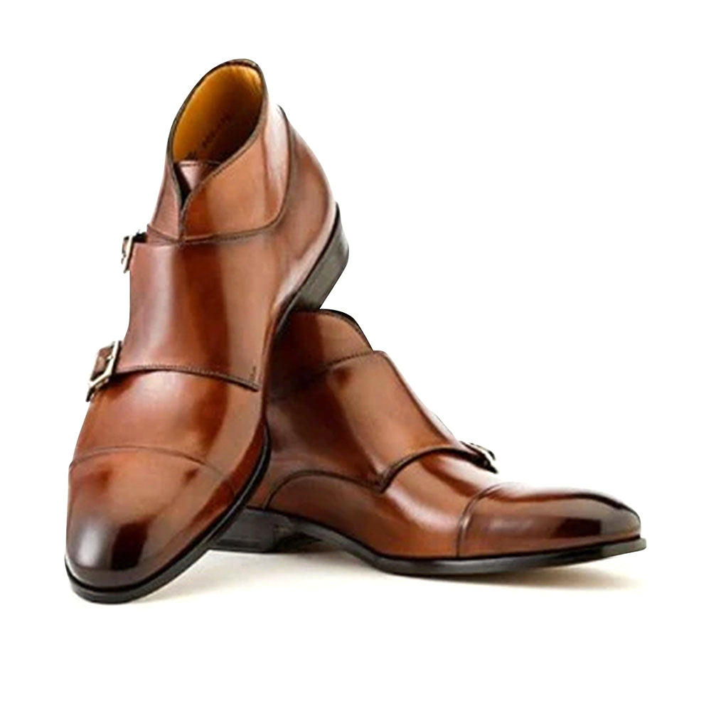 Ace Marks James Monkstrap Boot In Brown