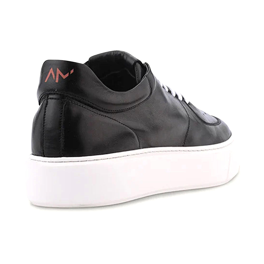 Ace Marks Kody Lightweight Travel Sneaker in Black Leather