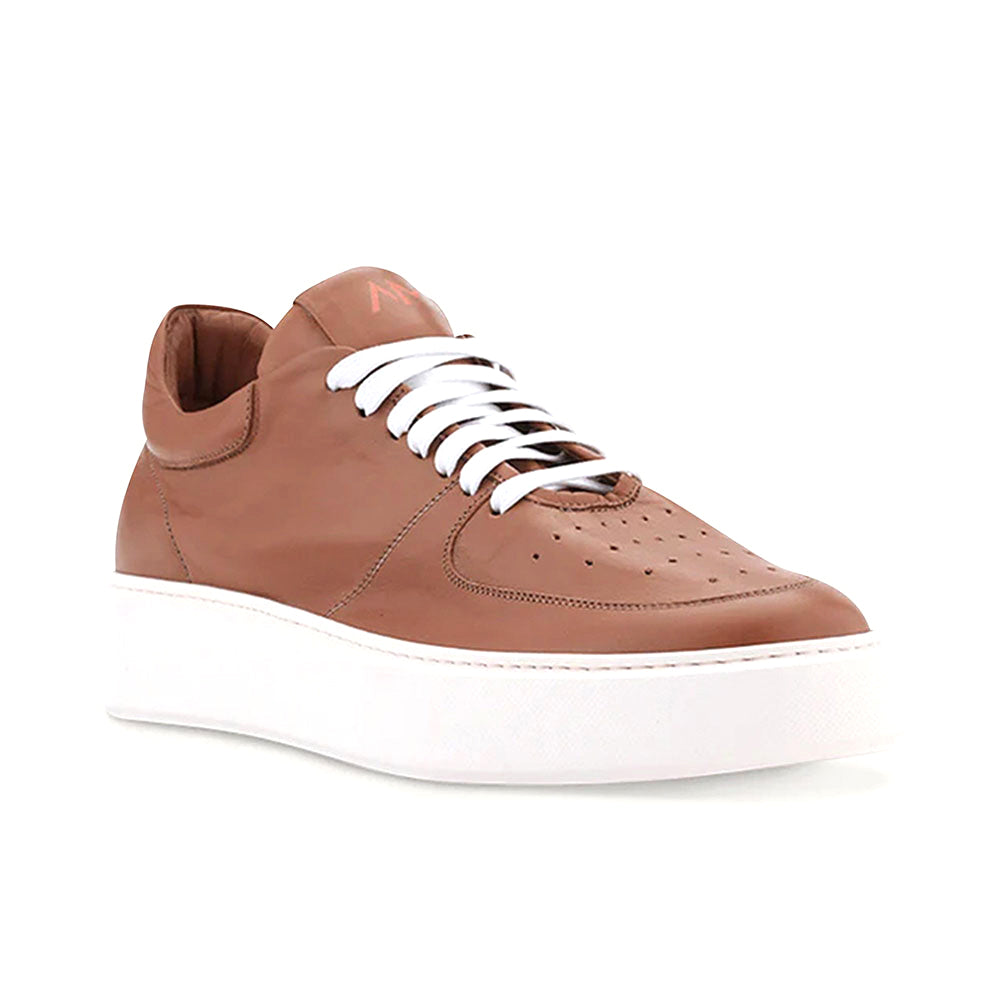 Ace Marks Kody Lightweight Travel Sneaker in Brown Leather