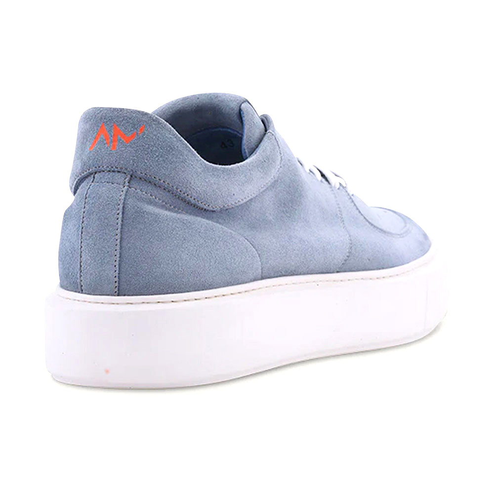 Ace Marks Kody Lightweight Travel Sneaker in Light Blue Suede