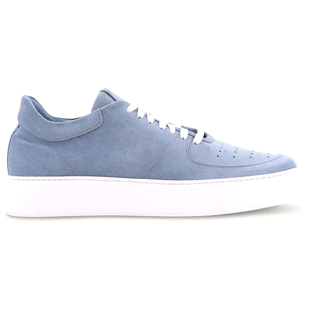 Ace Marks Kody Lightweight Travel Sneaker in Light Blue Suede