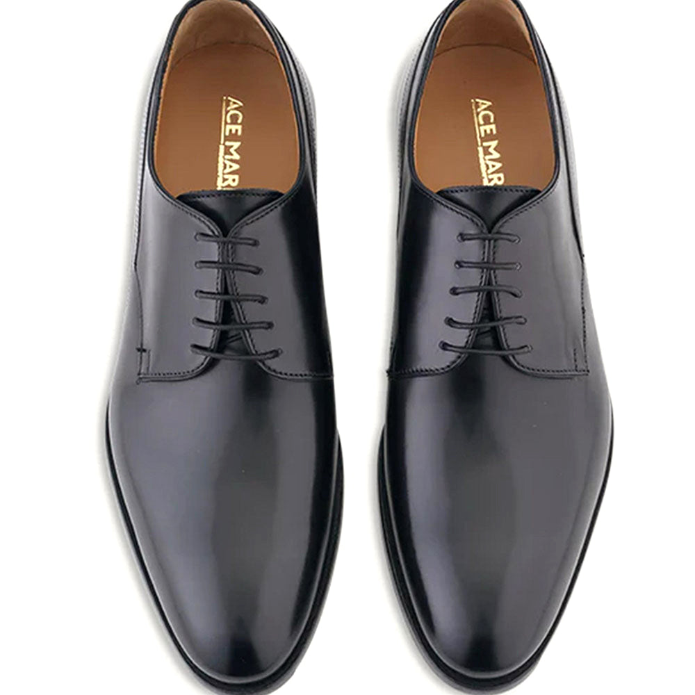 Ace Marks Louis Plain Toe Blucher Black Antique