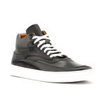 Ace Marks Maximo High Top Dress Sneakers In Black & Grey Smoke