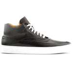 Ace Marks Maximo High Top Dress Sneakers In Black & Grey Smoke