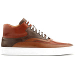 Ace Marks Maximo High Top Dress Sneakers In Cuoio & Cognac