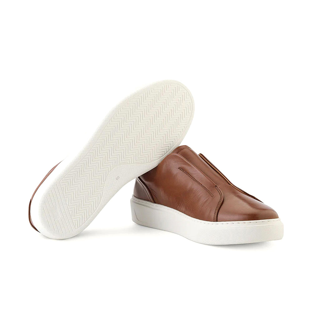 Ace Marks Misto Slip-On Sneaker In Cognac Leather