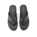 Ace Marks Oceanio Thong Sandals In Black Leather