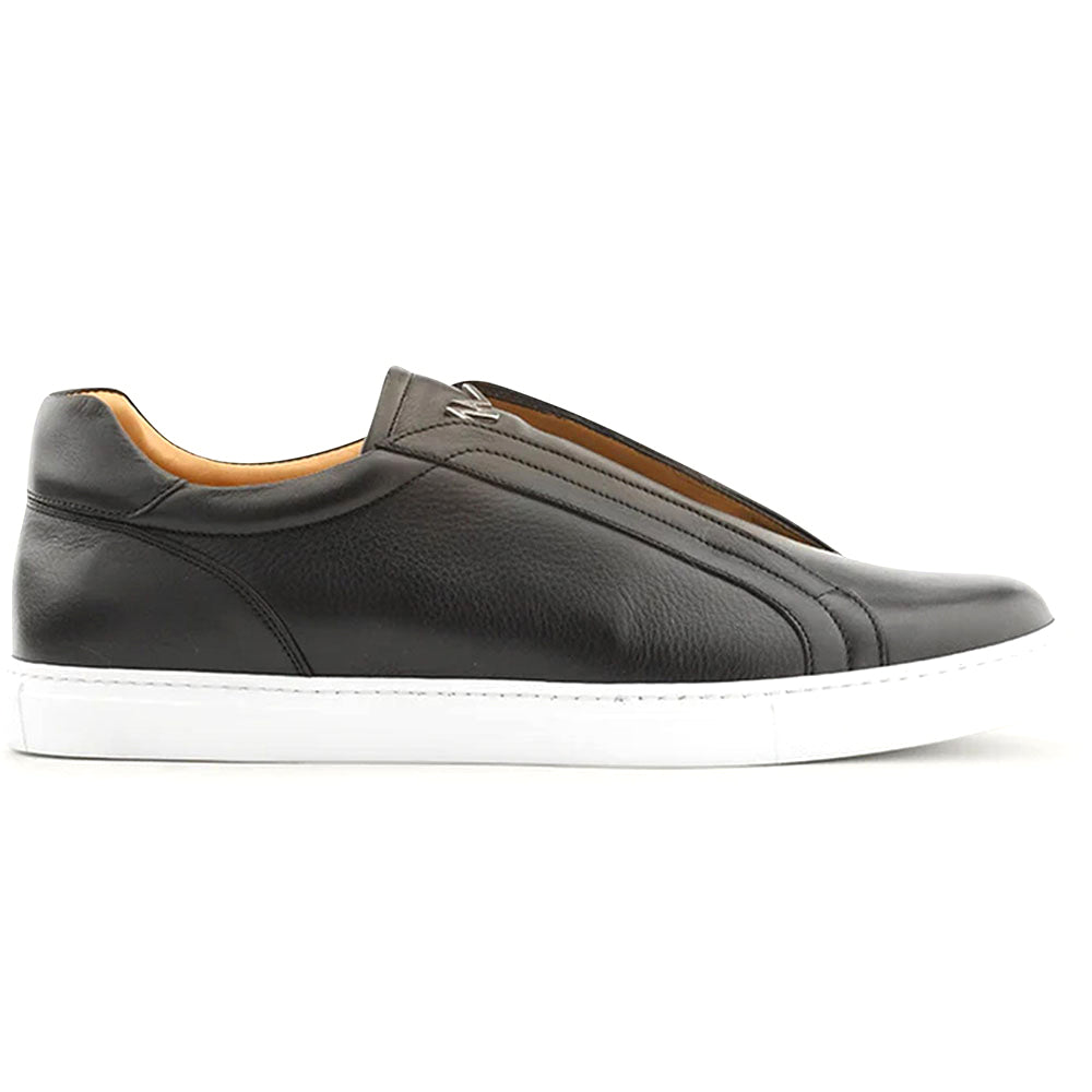 Ace Marks Saint Elastic Slip On Sneaker In Black Leather